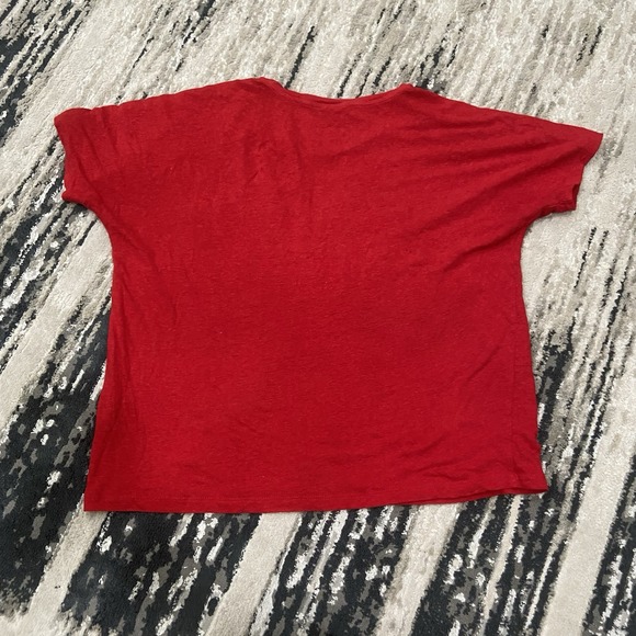 Lauren Ralph Lauren‎ Women's Shirt Large Green Label Red Lace-Up Ribbed - Picture 3 of 7